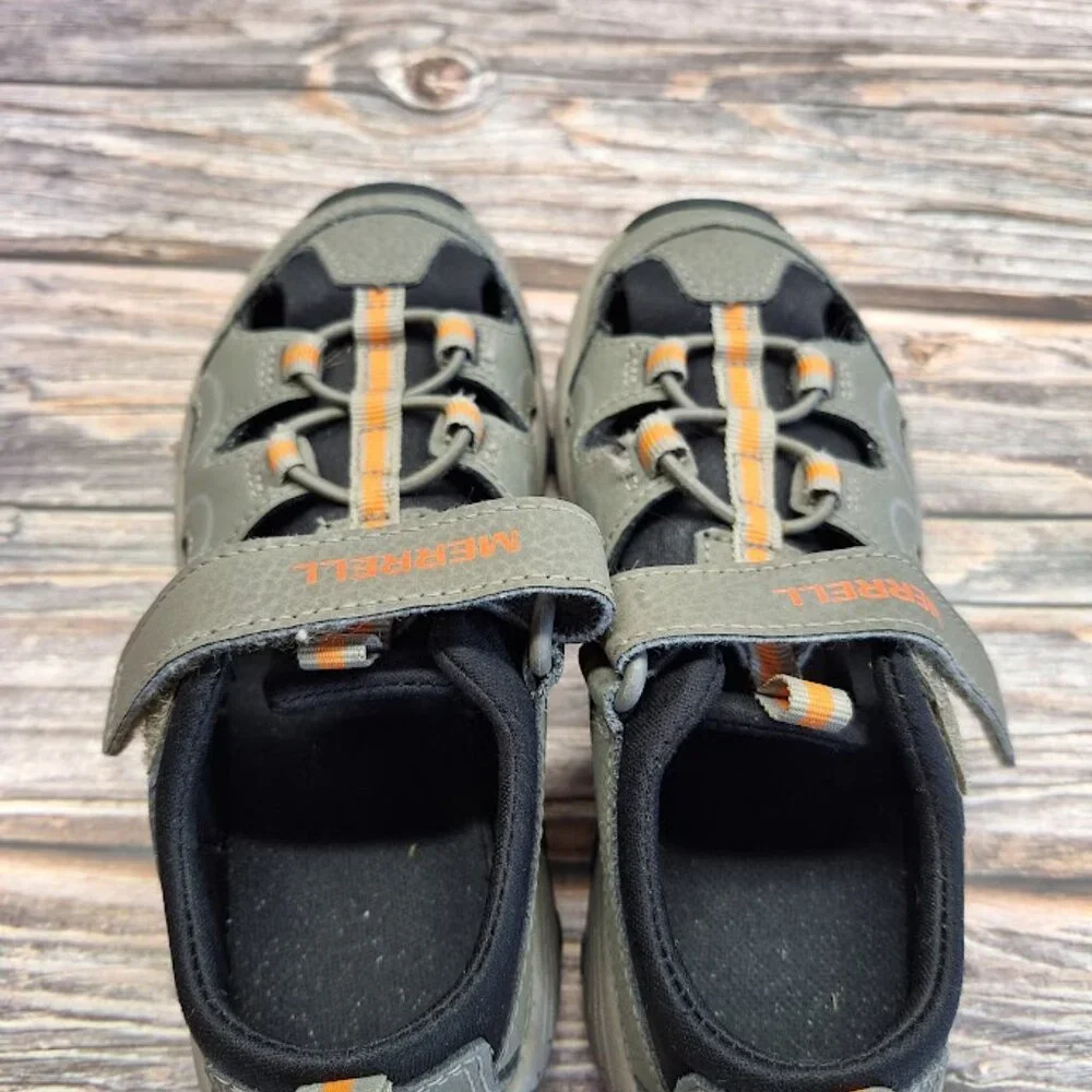 Kids Merrell Hyrdo Teton Gunsmoke/Orange Hiker Sandal Kids Size 13